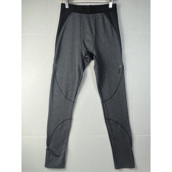 Reebok Mens Leggings Size L Gray & Black Compression Workout Running Breathable - Picture 3 of 14